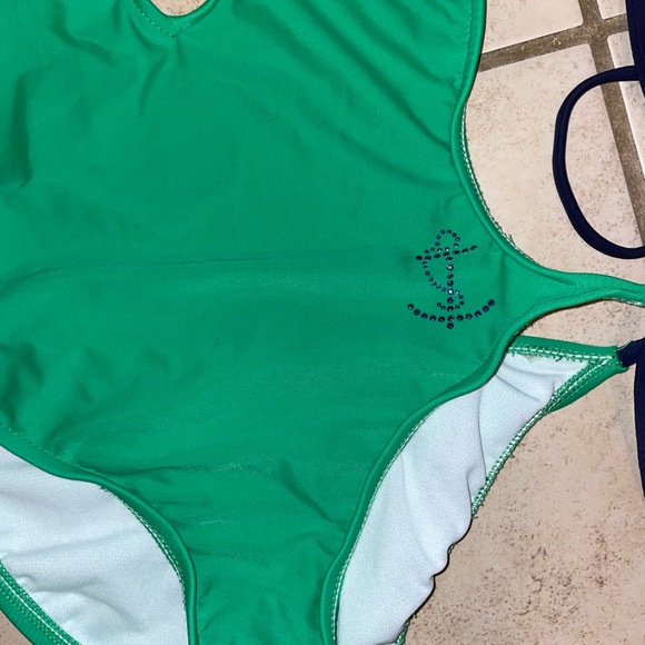 Xhilaration Green One Piece Swimsuit with Anchor NWOT - Picture 2 of 5